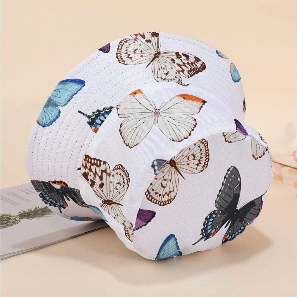Large Butterfly Print Bucket Hat - Picture 3 of 4